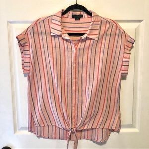 NEW Sanctuary Linen Tie Front Top